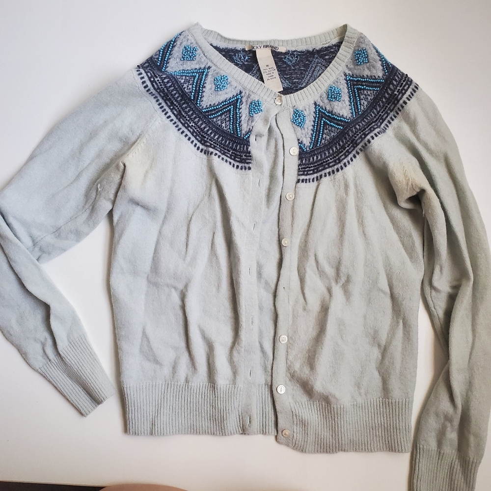 Lucky Brand Beaded Sweater